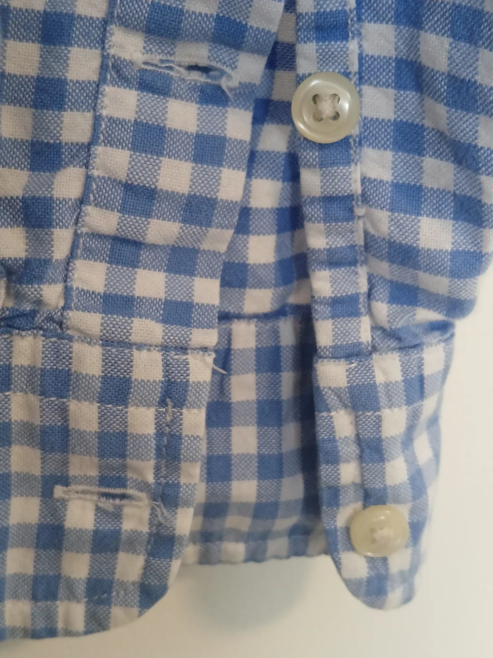 Ralph Lauren Boys (18-20) Blue & White Gingham Button-Down Shirt